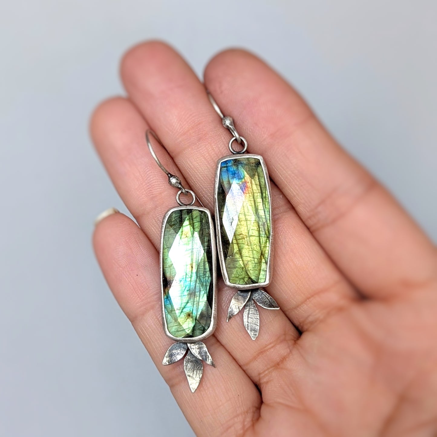 Labradorite Statement Earrings, #02