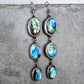 Triple Labradorite Dangle Earrings- Sterling Silver & Copper