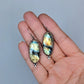 Mixed Metal Labradorite Statement Earrings, #01