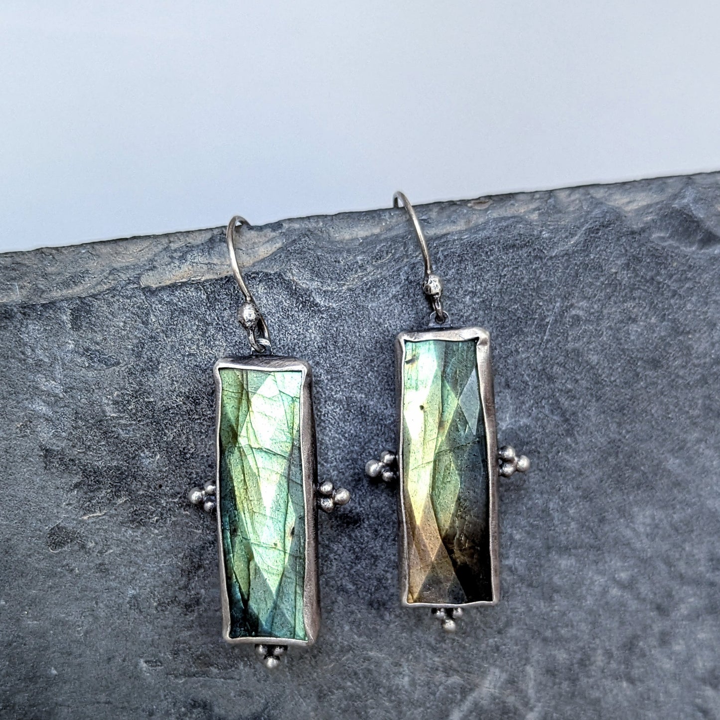 Labradorite Statement Earrings, #07