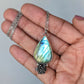 Labradorite and Succulent Bouquet Necklace- Botanical Pendant