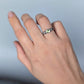 Dainty Faceted Peridot Sterling Silver Artisan Ring, size 8