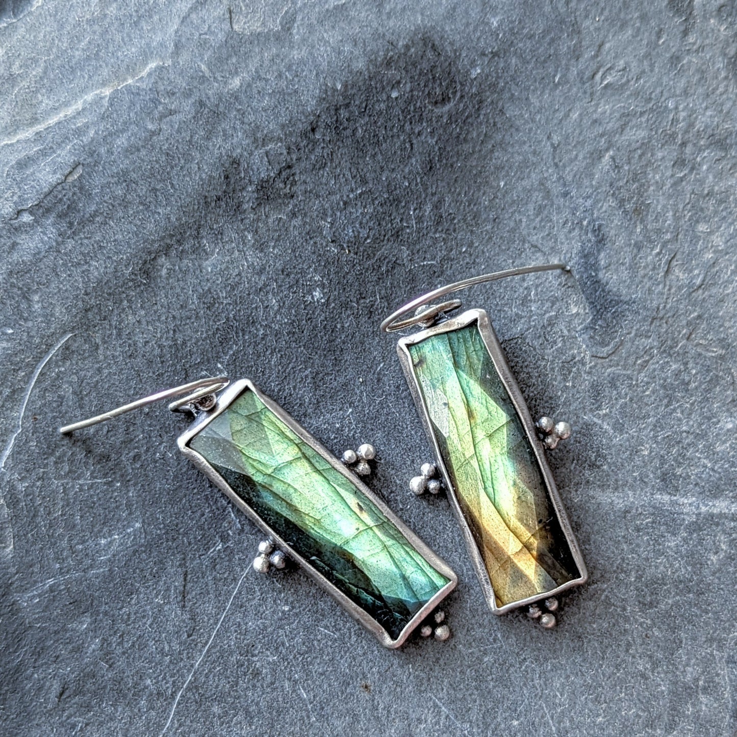 Labradorite Statement Earrings, #07