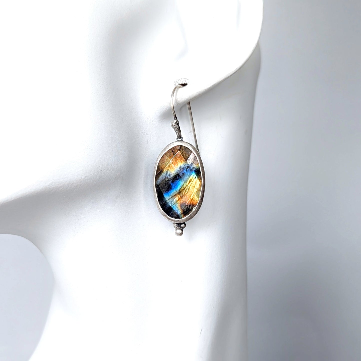 Labradorite Statement Earrings, #01