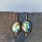 Faceted Labradorite and Copper Filigree Earrings- Sterling Silver Ear Wires