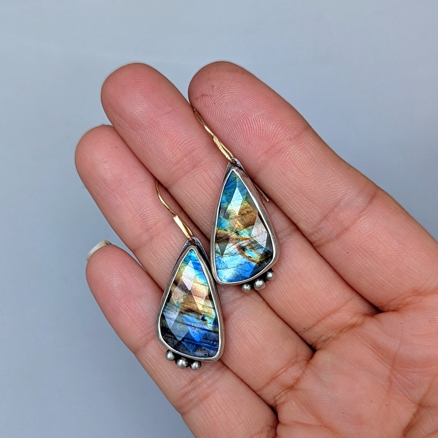 Labradorite Statement Earrings, #03