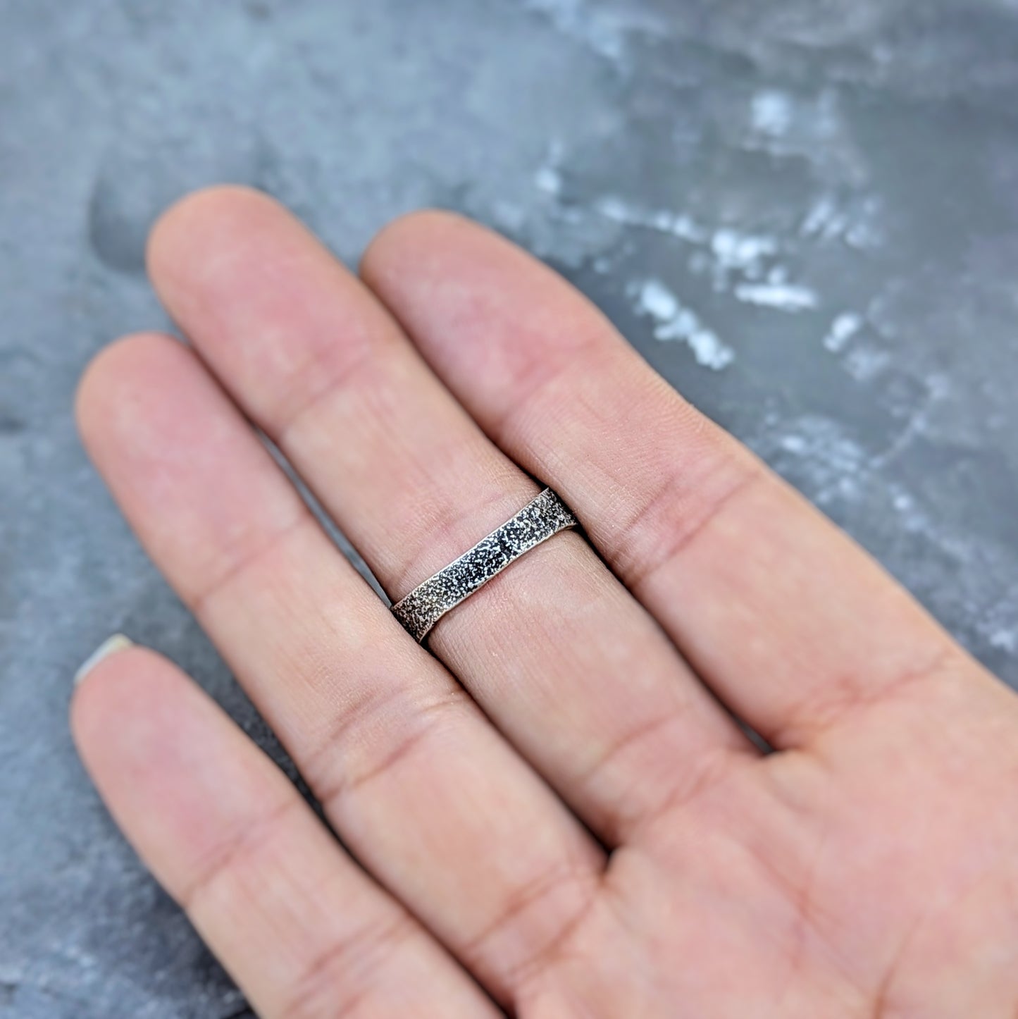 Brutalist Labradorite Ring, size 8