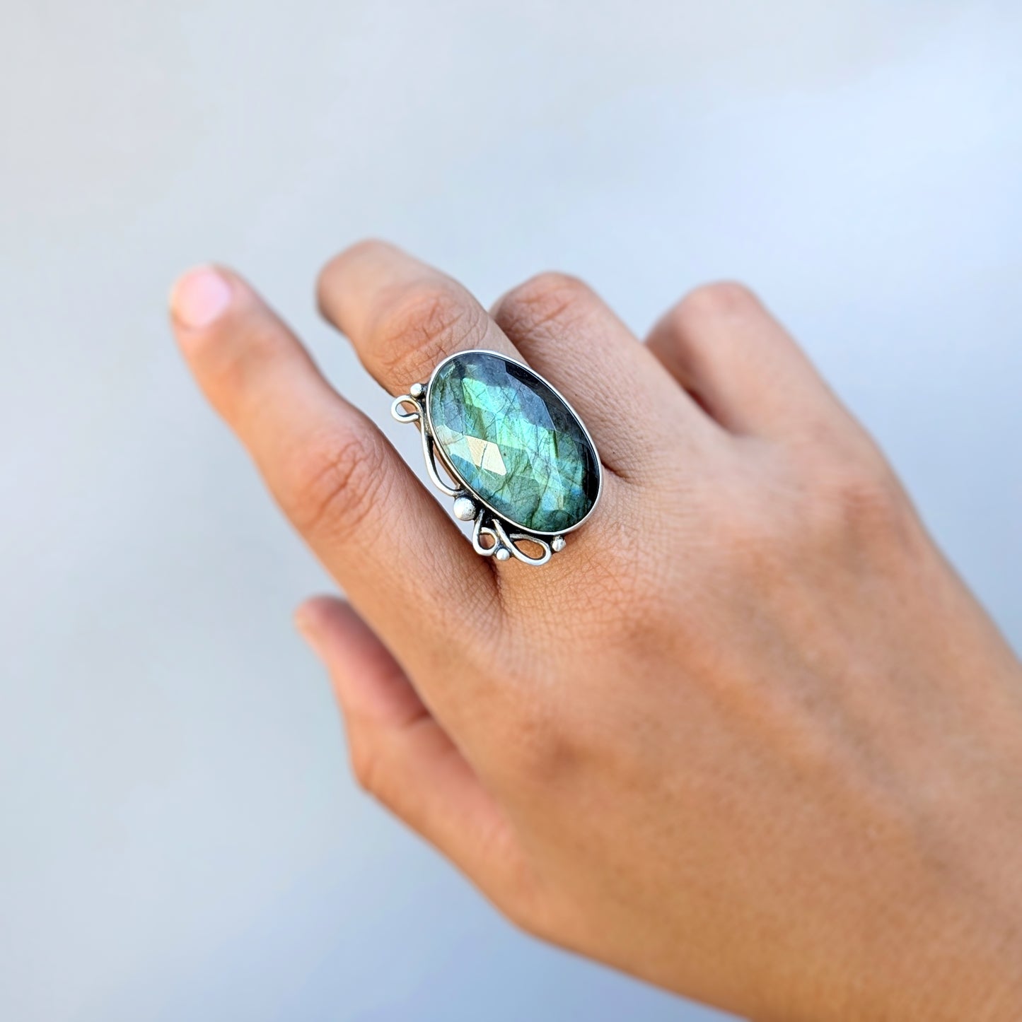 Flourish Labradorite Statement Ring 3