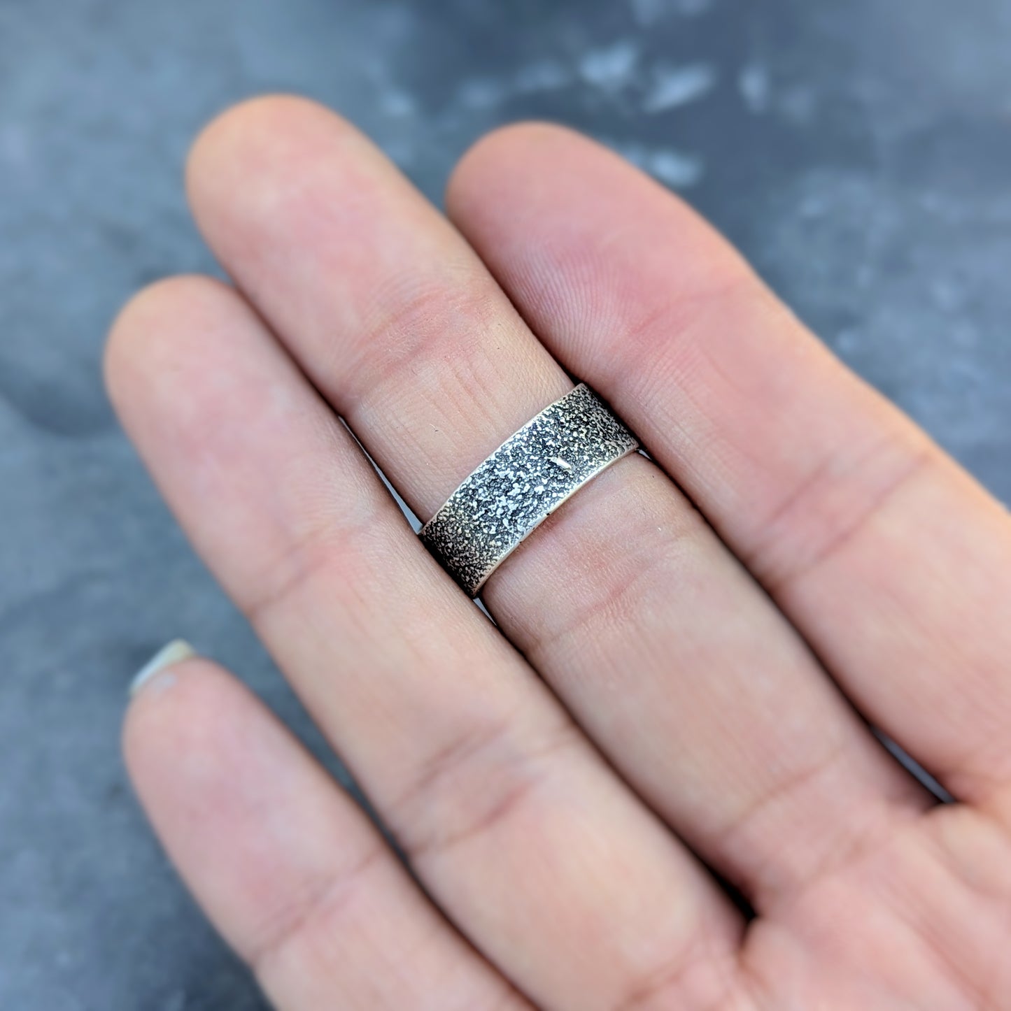 Brutalist Labradorite Ring, size 6.5