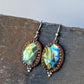 Faceted Labradorite and Copper Filigree Earrings- Sterling Silver Ear Wires
