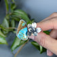 Gemmaflora Maxima: American Turquoise and Cast Sterling Silver Succulent Artisan Statement Ring
