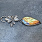 Labradorite and Sterling Silver Succulent Statement Necklace- Mixed Metal Botanical Pendant