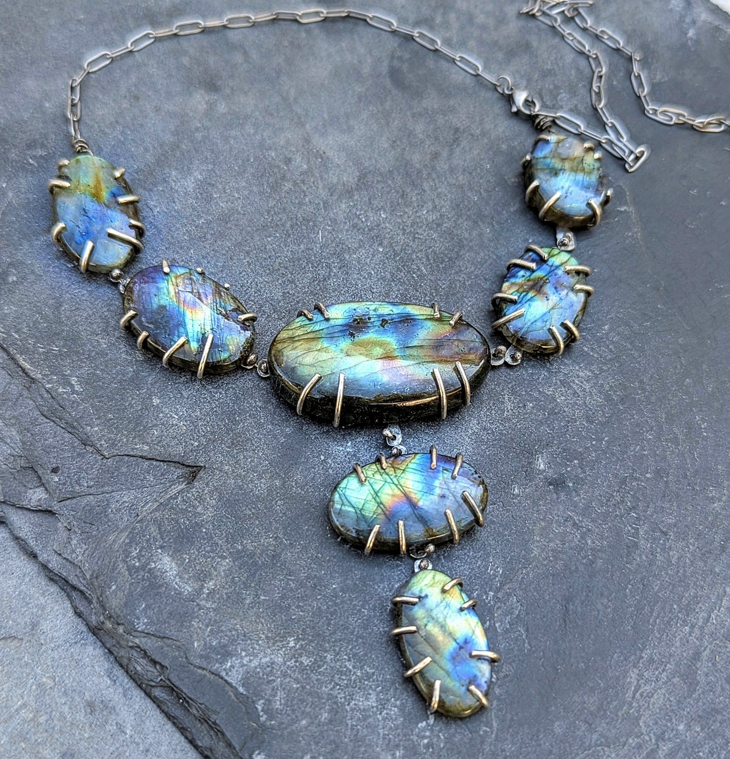Labradorite Promg Set Statement Necklace