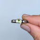 Dainty Faceted Peridot Sterling Silver Artisan Ring, size 8