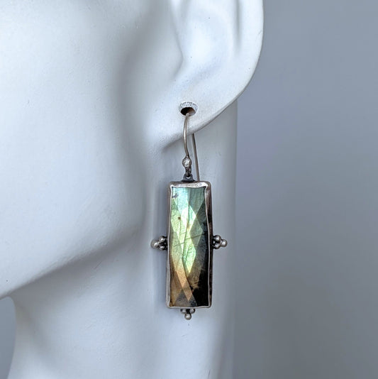 Labradorite Statement Earrings, #07