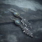 Sterling silver labradorite and fern earrings