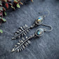 Sterling silver labradorite and fern earrings