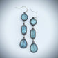 Sterling silver and faceted aqua kyanite earrings