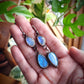 Mixed metal labradorite and moonstone earrings