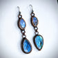 Mixed metal labradorite and moonstone earrings